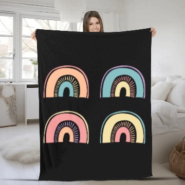 Discover Multi Rainbow Fleece Blankets