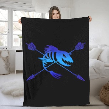 Discover Bowfishing Bowfish Fish Bow Hunting Bow Fishing Ar Fleece Blankets