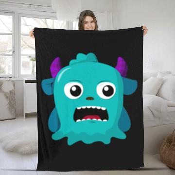 Discover Mini monster catfish head Fleece Blankets
