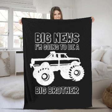 Discover Going To Be A Big Brother Monster Truck Toddler Gi Fleece Blankets