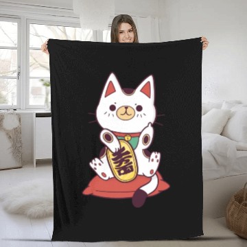 Discover Fortune Cat Fleece Blankets