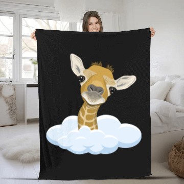 Discover Giraffe with overlook Fleece Blankets