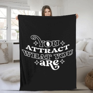 Discover Law of Attraction Typography Manifest Quote Fleece Blankets