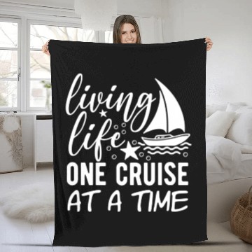 Discover Sail into Adventure: Living One Cruise at a Time Fleece Blankets