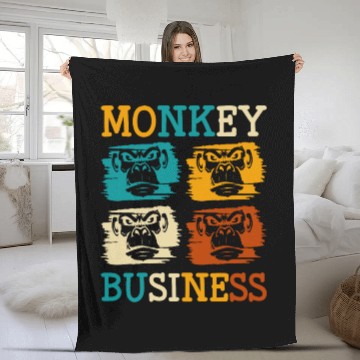 Discover Banana Chimpanzee Colorful Hairy Fleece Blankets