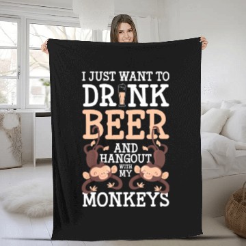 Discover Ape Chimpanzee Funny Silly Fleece Blankets