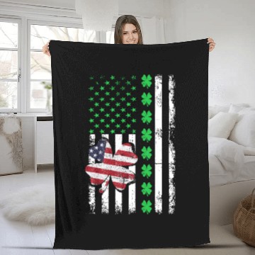 Discover American Flag Shamrock St Patricks Day Fleece Blankets