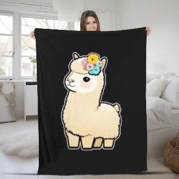 Discover Floral Llama Fleece Blankets