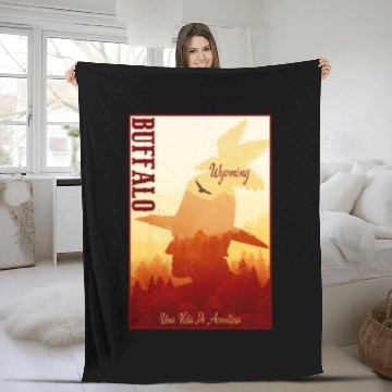 Discover Buffalo Wyoming wild west town Fleece Blankets