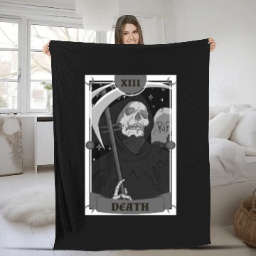 Discover Anime Tarot Card Death Grim Reaper Occult Gothic W Fleece Blankets