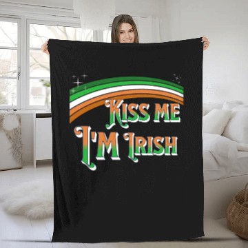 Discover Kiss me Im Irish - Saint Patricks day Paddy's Day Fleece Blankets
