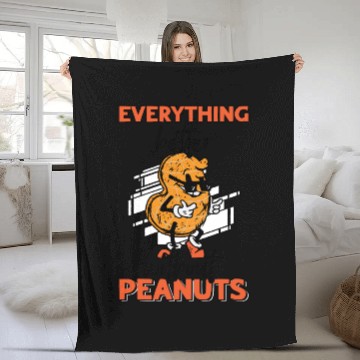 Discover Everything Is Better Without Peanuts Peanut Fleece Blankets