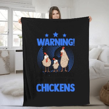 Discover Warning Chickens Farmer Chicken Fleece Blankets