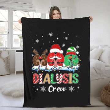 Discover Dialysis Christmas Crew Dialysis Nurse Nephrology Hawaiians Fleece Blankets