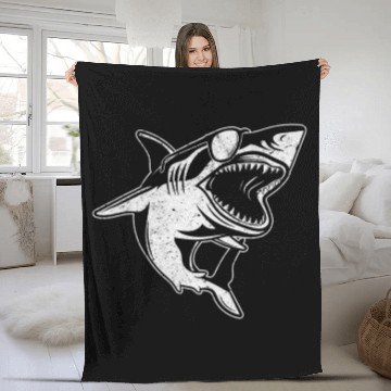 Discover Shark Fish Sharkfish Great White Shark Fleece Blankets