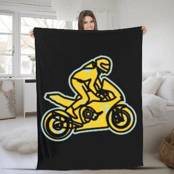 Discover Motorbike Race Fun Fleece Blankets