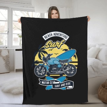 Discover Motorcycle Bike Surf Fleece Blankets