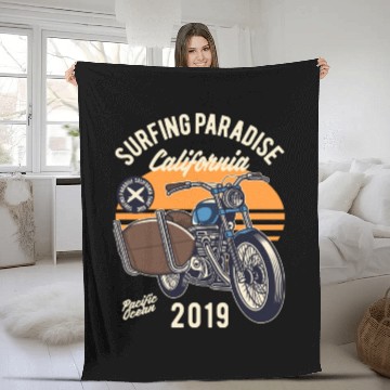 Discover Motorcycle Bike Fleece Blankets