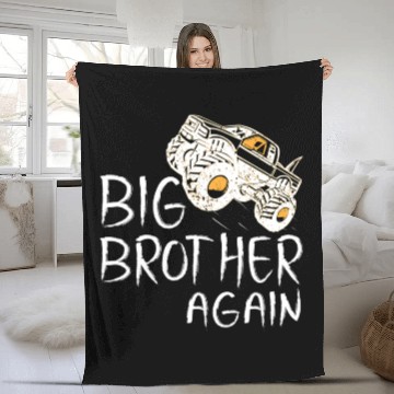 Discover Big Brother Fleece Blankets Monster Truck for Boys Youth