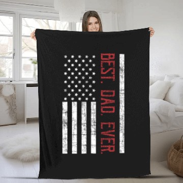 Discover Best dad ever US american flag gift for father Fleece Blankets