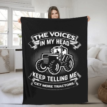 Discover Funny Get More Tractors Farmer Fleece Blankets