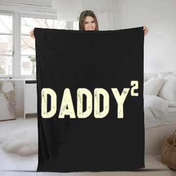 Discover Mens Daddy to be of 2 kids 2nd power squared Dad s Fleece Blankets
