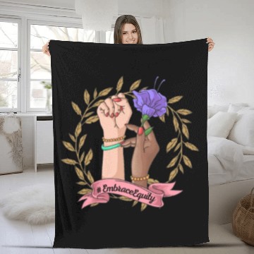 Discover International Women's Day 2023 - Embrace Equity Fleece Blankets
