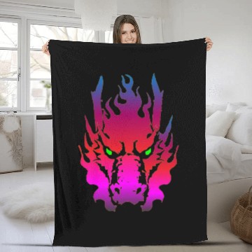 Discover Dragon Face Fleece Blankets