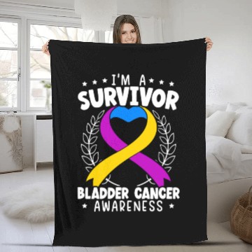 Discover Bladder Cancer Survivor Bladder Cancer Awareness Fleece Blankets