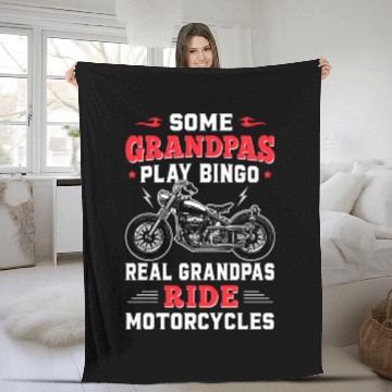 Discover Grandpas Play Bingo Real Grandpas Ride Motorcycles Fleece Blankets