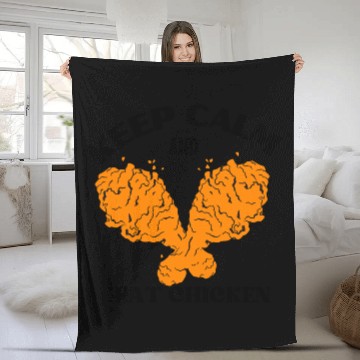 Discover Keep calm and eat chicken Fleece Blankets