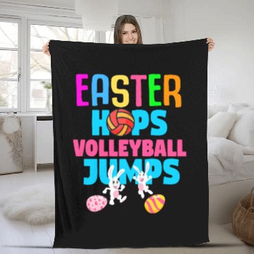 Discover Easter Volleyball Bunny Holiday Rabbit Sport Fleece Blankets
