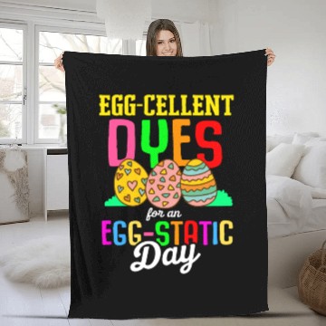 Discover Easter Colorful Egg Dye Rabbit Egg Hunt Fleece Blankets