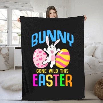 Discover Easter Rabbit Easter Bunny Flowers Eggs Fleece Blankets