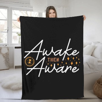 Discover Awake then aware aesthetic and inspiration quote Fleece Blankets