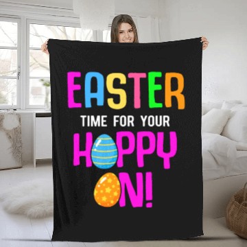 Discover Easter Rabbit Easter Bunny Flowers Eggs Fleece Blankets