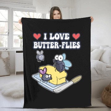 Discover I Love Butterflies Fleece Blankets