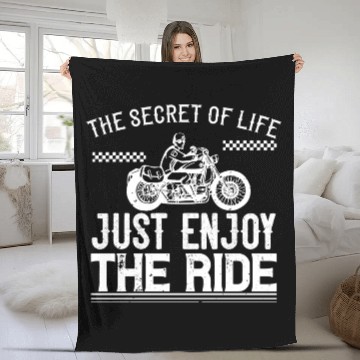Discover The Secret Of Life Just Enjoy The Ride Fleece Blankets