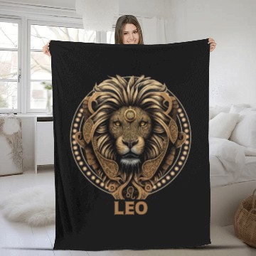 Discover Leo Zodiac Astrology Symbol Lion Constellation Fleece Blankets