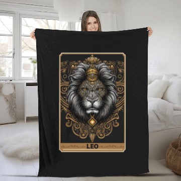 Discover Lion Tarot Card Leo Zodiac Astrology Horoscope Wit Fleece Blankets