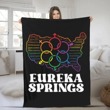 Discover Eureka Springs Pride Flag Pride Month LGBTQ Flag Fleece Blankets