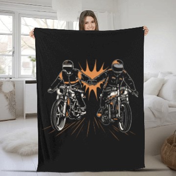 Discover Motorcycle Passion Gasoline In The Veins Fleece Blankets