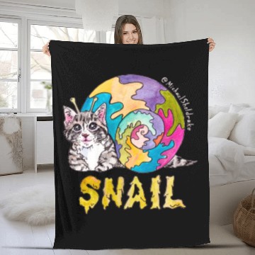 Discover Psychedelic Kitten Snail Fleece Blankets