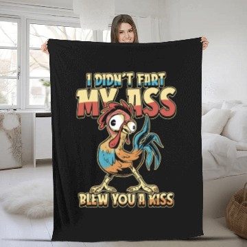 Discover Rooster Cock Humor Fleece Blankets