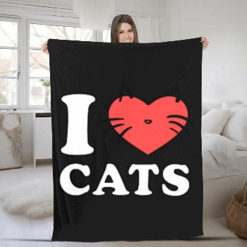 Discover i love cats Fleece Blankets