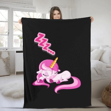 Discover Sleeping Unicorn Fleece Blankets
