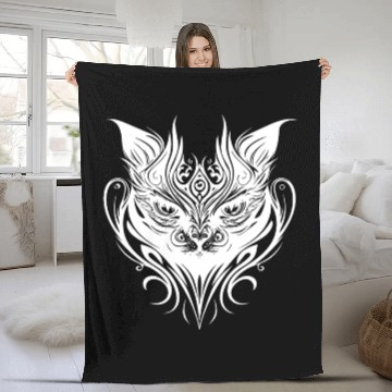 Discover T Tattoo Cat Fleece Blankets