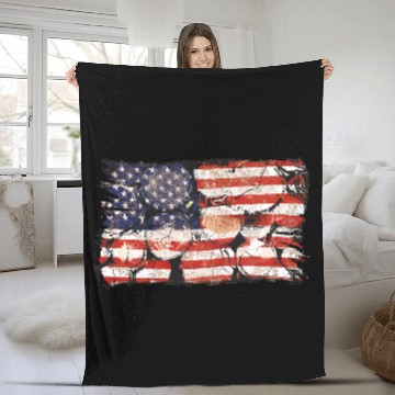 Discover The Usa Flag Tree Trunks America Patriotism Fleece Blankets