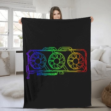 Discover Pixel Look RGB Gaming Graphic Card Gamer Fleece Blankets
