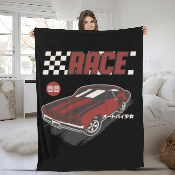 Discover Retro Muscle Car Vintage Racing Car Lover Fleece Blankets